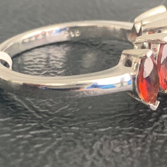 Karis Garnet Ring Size 7 – 5 Marquise Stones, January Birthstone Gift - Picture 4 of 11